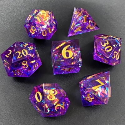 Bandas de color con múltiples facetas Puerta de dados de resina mazmorra y dragón DND#COC