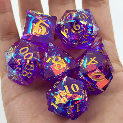 Bandas de color con múltiples facetas Puerta de dados de resina mazmorra y dragón DND#COC