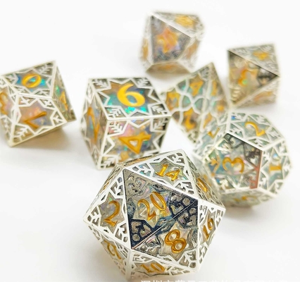 Cuadro de metal plateado Resina juego de dados DND#RPG#COC mazmorra y dragón