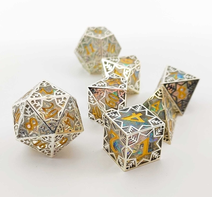 Cuadro de metal plateado Resina juego de dados DND#RPG#COC mazmorra y dragón