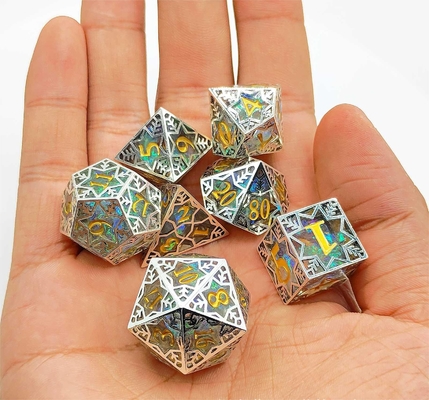 Cuadro de metal plateado Resina juego de dados DND#RPG#COC mazmorra y dragón