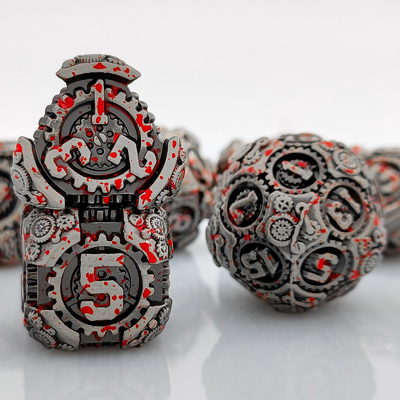 Metal Gear Dice Set DND Dungeons and Dragons TRPG Cuadro de dados poliédricos D6