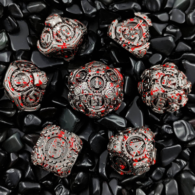 Metal Gear Dice Set DND Dungeons and Dragons TRPG Cuadro de dados poliédricos D6