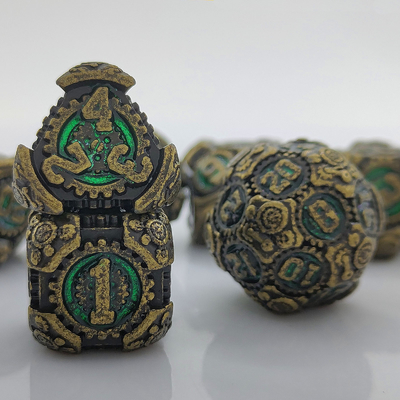 Metal Gear Dice Set DND Dungeons and Dragons TRPG Cuadro de dados poliédricos D6