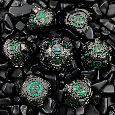 Metal Gear Dice Set DND Dungeons and Dragons TRPG Cuadro de dados poliédricos D6
