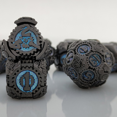 Metal Gear Dice Set DND Dungeons and Dragons TRPG Cuadro de dados poliédricos D6