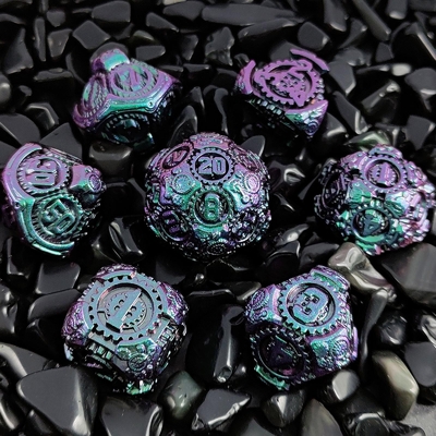 Metal Gear Dice Set DND Dungeons and Dragons TRPG Cuadro de dados poliédricos D6