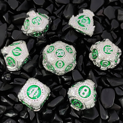 Metal Gear Dice Set DND Dungeons and Dragons TRPG Cuadro de dados poliédricos D6