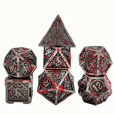 Espada Metal RPG dados mano pulida Cruzu mazmorra y largo DND #