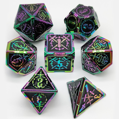 Espada Metal RPG dados mano pulida Cruzu mazmorra y largo DND #