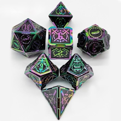 Espada Metal RPG dados mano pulida Cruzu mazmorra y largo DND #