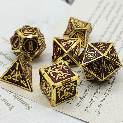 Espada Metal RPG dados mano pulida Cruzu mazmorra y largo DND #