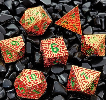 Laberinto sólido de dados de metal multifacético DND#RPG mazmorra y crusu largo