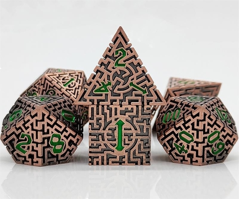 Laberinto sólido de dados de metal multifacético DND#RPG mazmorra y crusu largo