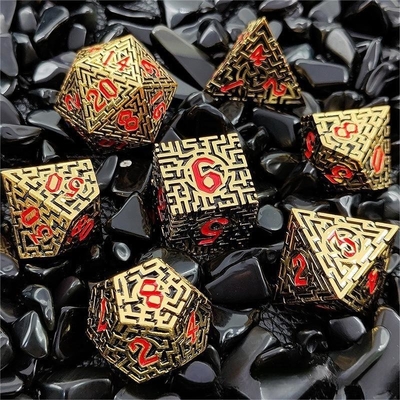 Laberinto sólido de dados de metal multifacético DND#RPG mazmorra y crusu largo