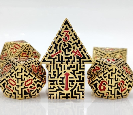 Laberinto sólido de dados de metal multifacético DND#RPG mazmorra y crusu largo