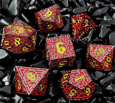 Laberinto sólido de dados de metal multifacético DND#RPG mazmorra y crusu largo