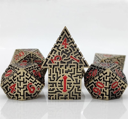 Laberinto sólido de dados de metal multifacético DND#RPG mazmorra y crusu largo