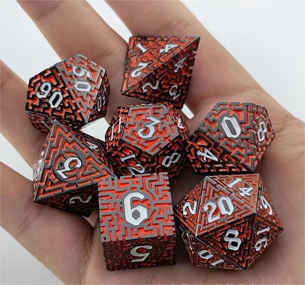 Laberinto sólido de dados de metal multifacético DND#RPG mazmorra y crusu largo
