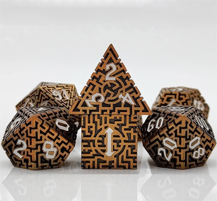 Laberinto sólido de dados de metal multifacético DND#RPG mazmorra y crusu largo