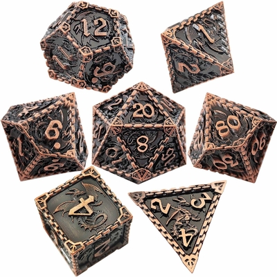 RPG de metal de múltiples facetas Dados Dragón volador Sólido Dragón liso DND