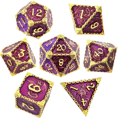 RPG de metal de múltiples facetas Dados Dragón volador Sólido Dragón liso DND