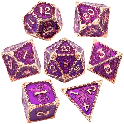 RPG de metal de múltiples facetas Dados Dragón volador Sólido Dragón liso DND
