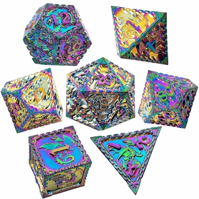RPG de metal de múltiples facetas Dados Dragón volador Sólido Dragón liso DND