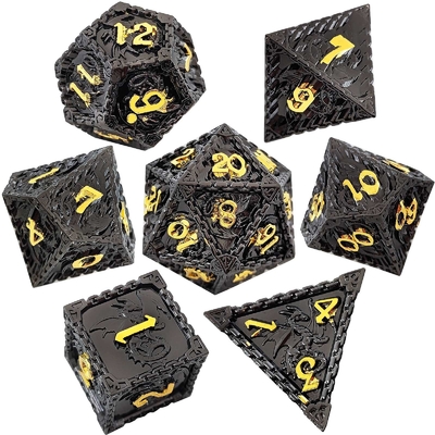 RPG de metal de múltiples facetas Dados Dragón volador Sólido Dragón liso DND