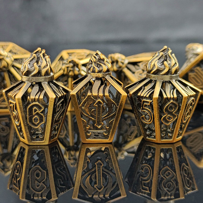 Jaula de pájaros hueco multi-cara dados de metal de Bade Gate mazmorra y DND # RPG