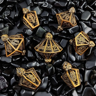 Jaula de pájaros hueco multi-cara dados de metal de Bade Gate mazmorra y DND # RPG