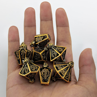 Jaula de pájaros hueco multi-cara dados de metal de Bade Gate mazmorra y DND # RPG