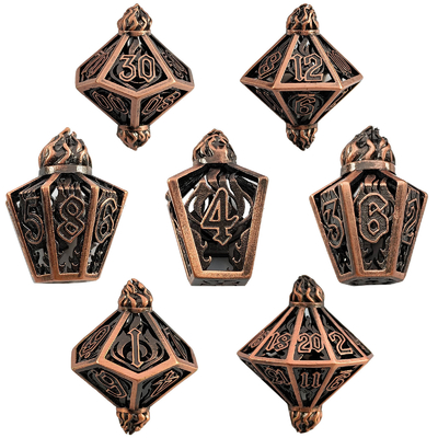Jaula de pájaros hueco multi-cara dados de metal de Bade Gate mazmorra y DND # RPG