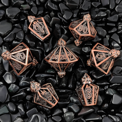 Jaula de pájaros hueco multi-cara dados de metal de Bade Gate mazmorra y DND # RPG