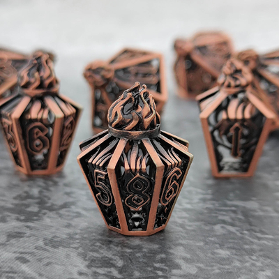 Jaula de pájaros hueco multi-cara dados de metal de Bade Gate mazmorra y DND # RPG