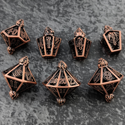 Jaula de pájaros hueco multi-cara dados de metal de Bade Gate mazmorra y DND # RPG