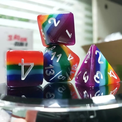 7 capas Arco iris hecha a mano Resina Dado Crusson Y mazmorra DND#RPG