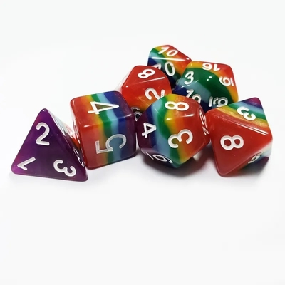 7 capas Arco iris hecha a mano Resina Dado Crusson Y mazmorra DND#RPG