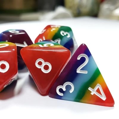 7 capas Arco iris hecha a mano Resina Dado Crusson Y mazmorra DND#RPG