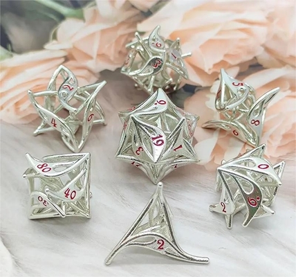 Geely flor hueco juego de dados de metal RPG dragón y mazmorra DND