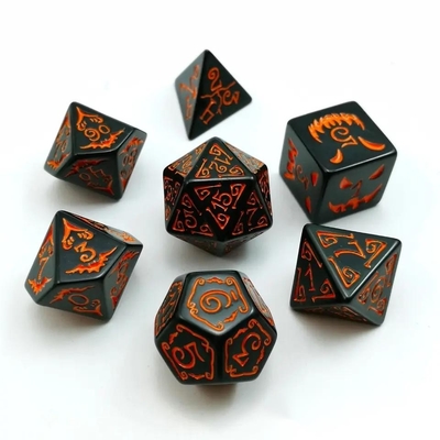 El juego de dados de resina polimodal 7PCS RPG D4 D6 D8 D10 D12 D20 D20