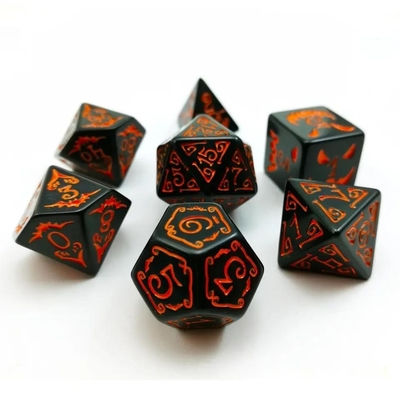 El juego de dados de resina polimodal 7PCS RPG D4 D6 D8 D10 D12 D20 D20