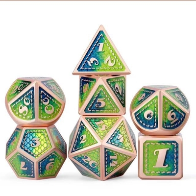 Dragon Scale Solid Metal Dice Set Multicolor DND RPG colores brillantes