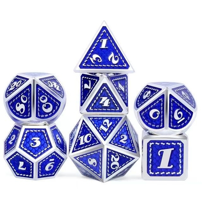 Dragon Scale Solid Metal Dice Set Multicolor DND RPG colores brillantes
