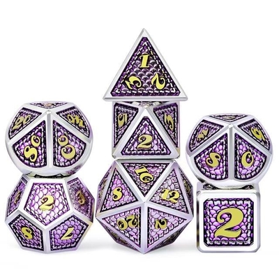 Dragon Scale Solid Metal Dice Set Multicolor DND RPG colores brillantes