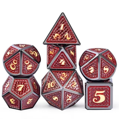 Dragon Scale Solid Metal Dice Set Multicolor DND RPG colores brillantes