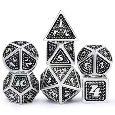 Dragon Scale Solid Metal Dice Set Multicolor DND RPG colores brillantes