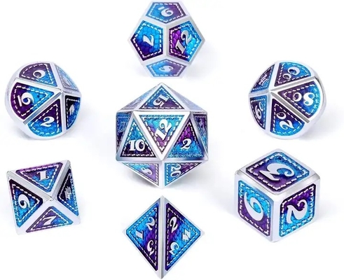 Dragon Scale Solid Metal Dice Set Multicolor DND RPG colores brillantes