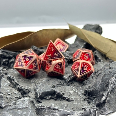 Dragon Scale Solid Metal Dice Set Multicolor DND RPG colores brillantes