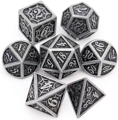 Spider-Man Conjunto de dados poliédricos de metal sólido estilo de RPG de lujo